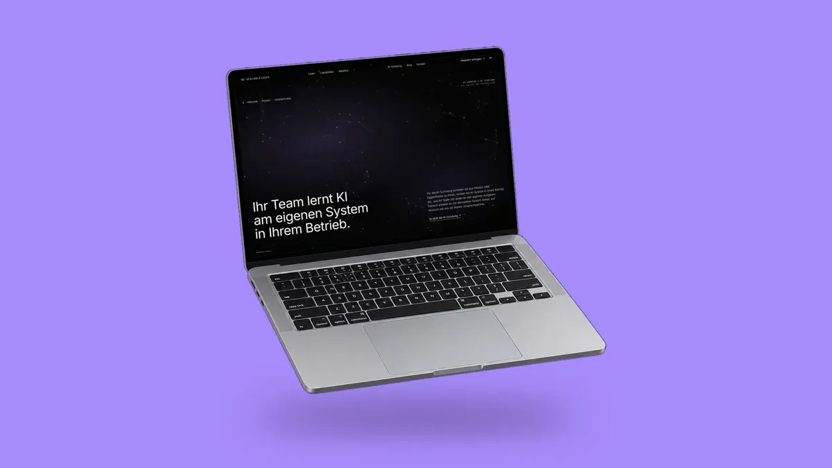 Die Website Scalableloops auf einem Laptop