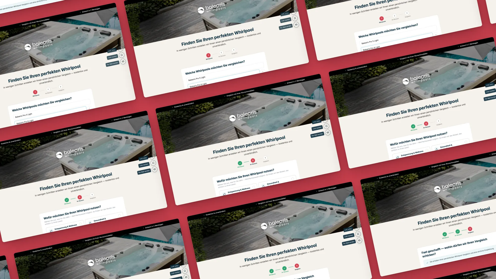 Seiten der Website von Balearis Vergleichstool als Mockup