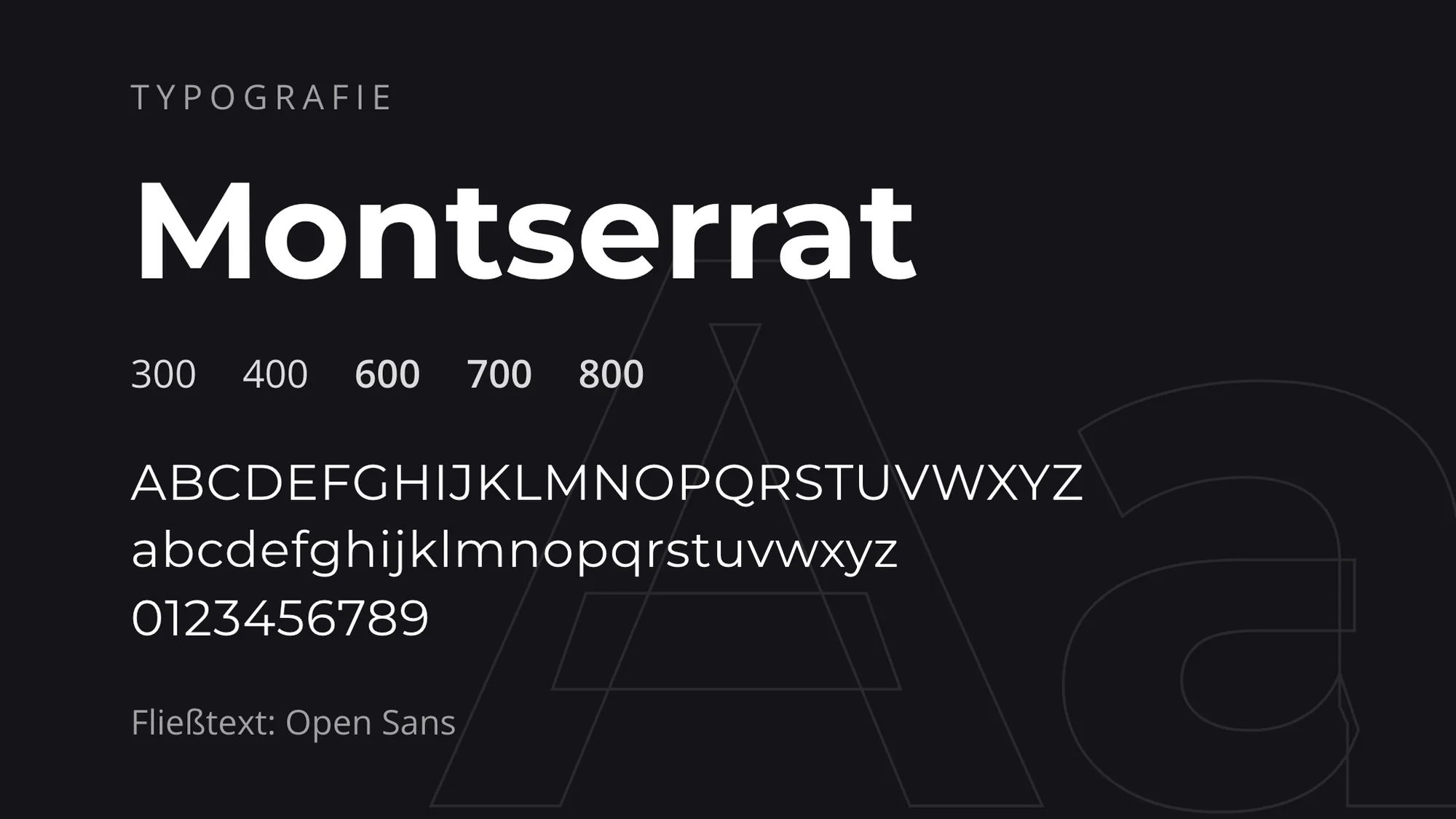 Typografie der Website von Niederhammer Metallbau: Montserrat und Open Sans