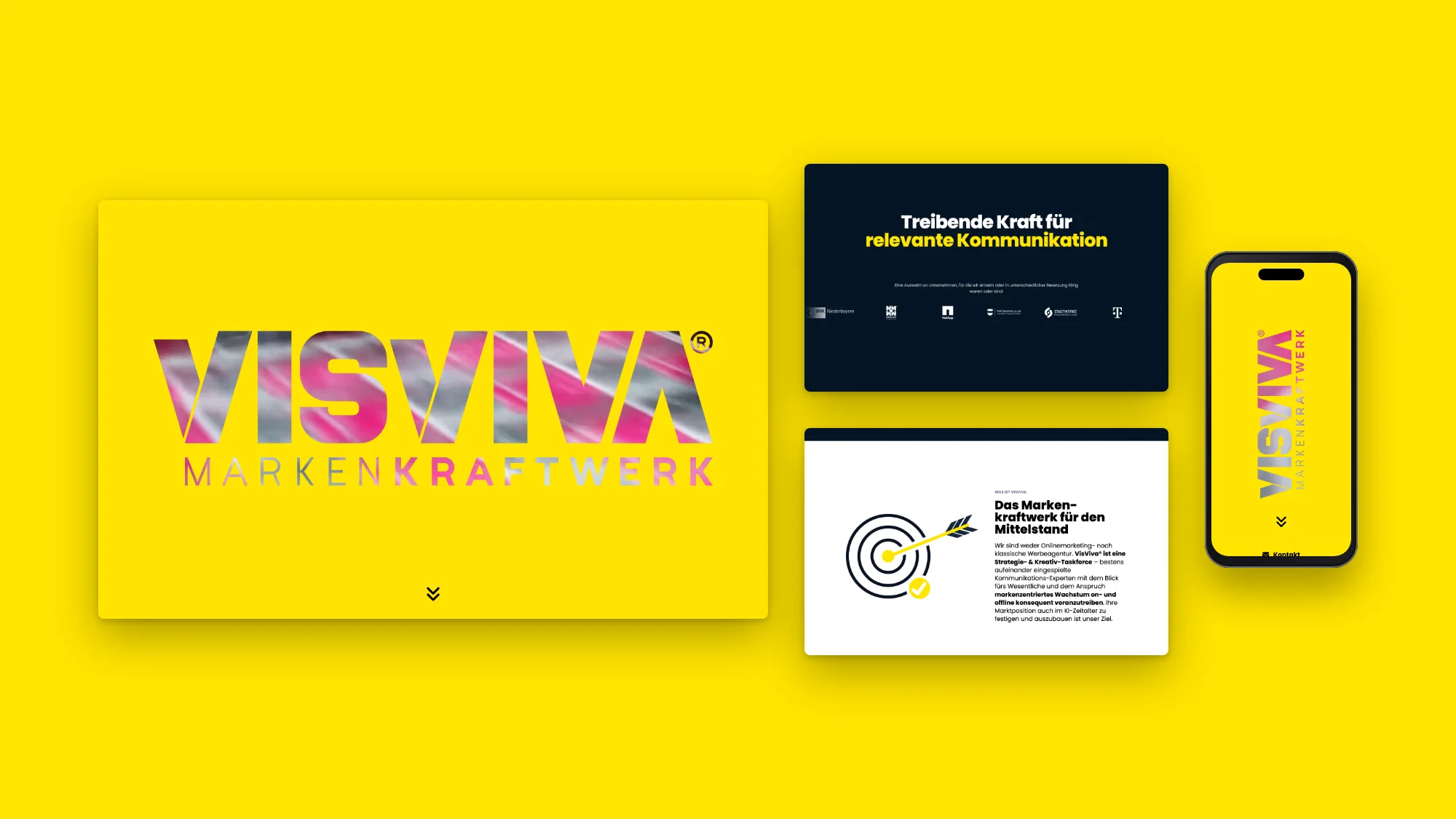 Desktop- und Mobilansichten der Website von VisViva