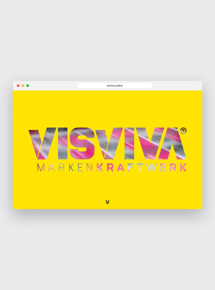 Die Website von VisViva als Mockup in einem Browserfenster