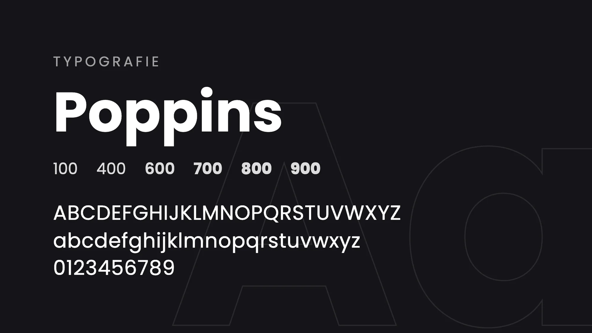 Typografie der Website von VisViva: Poppins